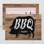 BBQ Birthday Party Kaart (Voorkant / Achterkant)