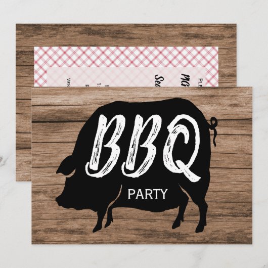 BBQ Birthday Party Kaart (Voorkant / Achterkant)