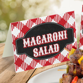 BBQ Birthday Party Tented/Folded Food Label & Plaatskaartje