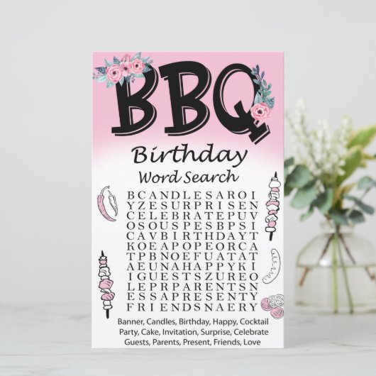 BBQ Birthday word search game (Staand voorkant)