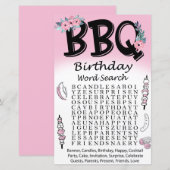 BBQ Birthday word search game (Voorkant / Achterkant)