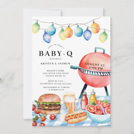 BBQ Bliss Boys Baby shower uitnodiging (Voorkant)