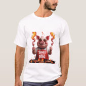 BBQ Boss – Pig Dad Grappig Grillen T-shirt (Voorkant)