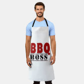 BBQ Boss Typography Grill Apron Schort (Gedragen)