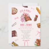 BBQ + Bows Cookout Girl Baby shower Uitnodiging (Voorkant)