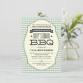  BBQ Boy Baby Shower-uitnodigingen Kaart (Staand voorkant)