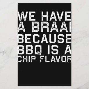 BBQ Braai Funny South Africa Family BBQ Gift Briefpapier