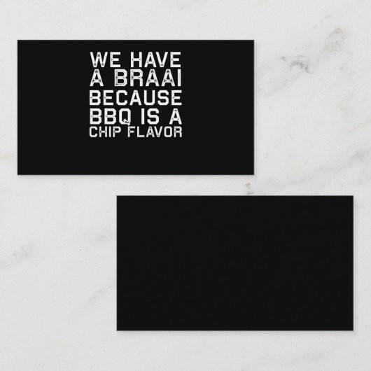 BBQ | Braai Funny South Africa Family BBQ Gift Klantenkaartje (Voorkant / Achterkant)