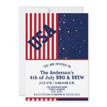 BBQ & Brew USA America Stars Stripes 4th of July