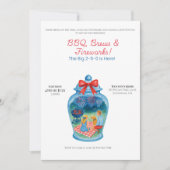 BBQ, Brouwen, Vuurwerk Ginger Jar 4 juli Kaart (Voorkant)