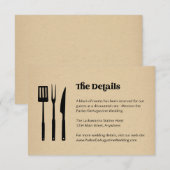 BBQ Bruiloft Informatie Details Behuizing Kaart (Voorkant / Achterkant)