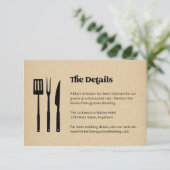 BBQ Bruiloft Informatie Details Behuizing Kaart (Staand voorkant)