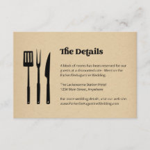 BBQ Bruiloft Informatie Details Behuizing Kaart