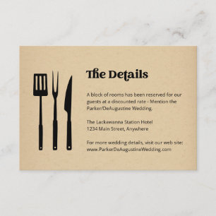 BBQ Bruiloft Informatie Details Behuizing Kaart