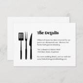 BBQ Bruiloft Informatie Details Behuizing Kaart (Voorkant / Achterkant)