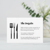 BBQ Bruiloft Informatie Details Behuizing Kaart (Staand voorkant)