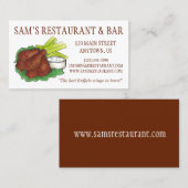 BBQ Buffalo Chicken Wings Restaurant Bar Food Chef Visitekaartje (Voorkant / Achterkant)