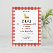 BBQ Burger & Bier Volwassen verjaardagsfeestje Kaart (Staand voorkant)