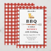 BBQ Burger & Bier Volwassen verjaardagsfeestje Kaart (Voorkant / Achterkant)