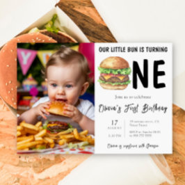 BBQ Burger Eerste Verjaardagsfeestje Kaart