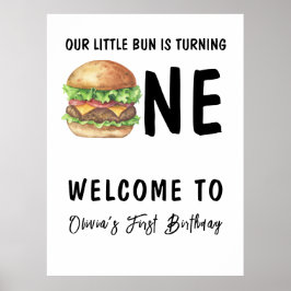 BBQ Burger eerste verjaardagsfeestje Poster