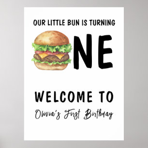 BBQ Burger eerste verjaardagsfeestje Poster
