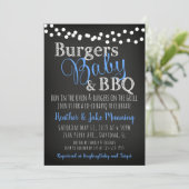 BBQ Burgers Baby Coed Boy Baby shower Uitnodiging (Staand voorkant)