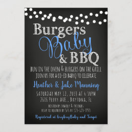 BBQ Burgers Baby Coed Boy Baby shower Uitnodiging