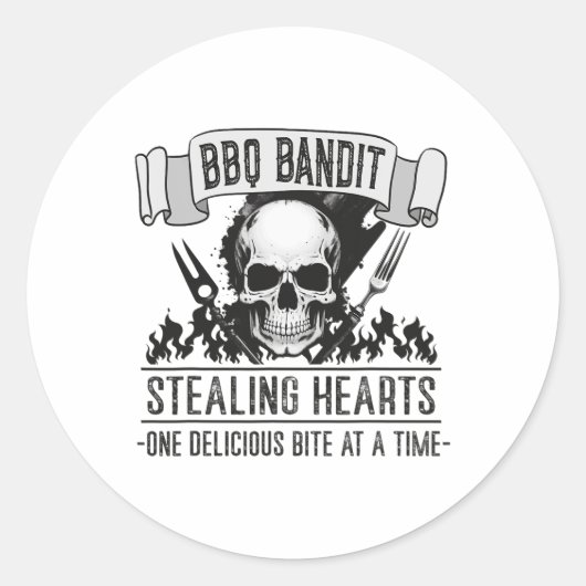 BBQ Byndit Stealing Hearts Grappig Grillen BBQ Lie Ronde Sticker (Voorkant)