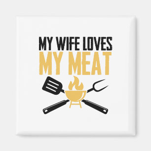 BBQ Byrbeque - Mijn vrouw houdt van mijn vlees 1 Magneet