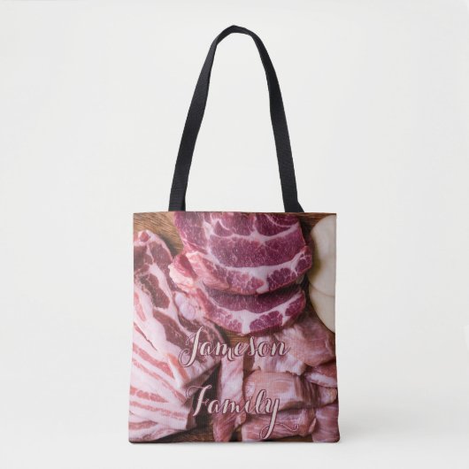 BBQ Canvas tas Family Raw Vlees Food (Voorkant)