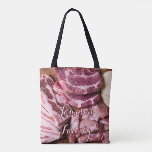 BBQ Canvas tas Family Raw Vlees Food (Achterkant)