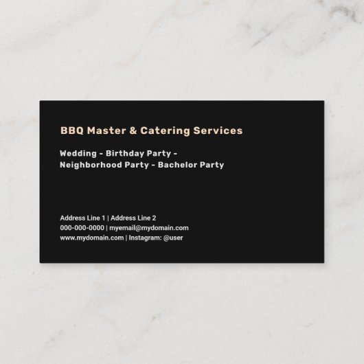BBQ & Catering Services Visitekaartje (Achterkant)