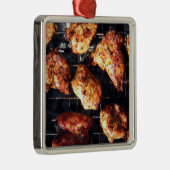 BBQ Chicken Metalen Ornament (Rechts)