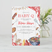 BBQ Children's BABY-Q Baby Shower Invitation Kaart (Staand voorkant)