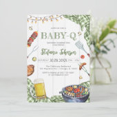 BBQ Children's BABY-Q Baby Shower Invitation Kaart (Staand voorkant)