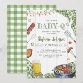 BBQ Children's BABY-Q Baby Shower Invitation Kaart (Voorkant / Achterkant)