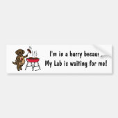 BBQ Chocolate Labrador Chef Cartoon Bumpersticker (Voorkant)