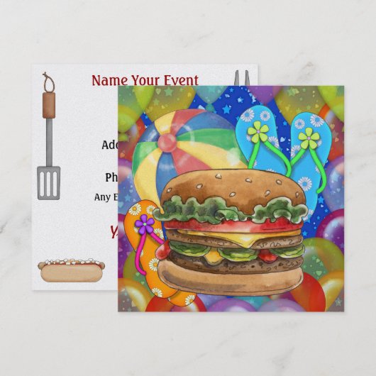 BBQ / Cook Out / Party - SRF Kaart (Voorkant / Achterkant)