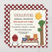 BBQ-cookie picknick familiereünie geruite grens Kaart (Voorkant / Achterkant)