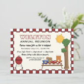 BBQ-cookie picknick familiereünie geruite grens Kaart (Staand voorkant)