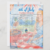 BBQ Cookout 4th of July Bingo  game card Feestdagenkaart (Voorkant)