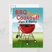 BBQ Cookout - Engagement Party Briefkaart (Voorkant / Achterkant)