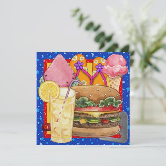 BBQ - Cookout - Feest! SRF Kaart (Staand voorkant)