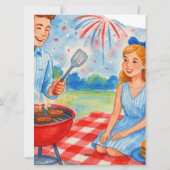 BBQ Cookout grill 4th of July Bingo  game card Feestdagenkaart (Achterkant)