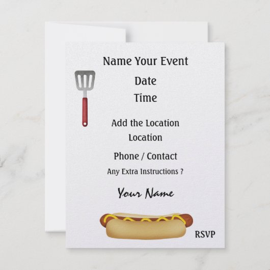 BBQ - Cookout Party - SRF Kaart (Achterkant)