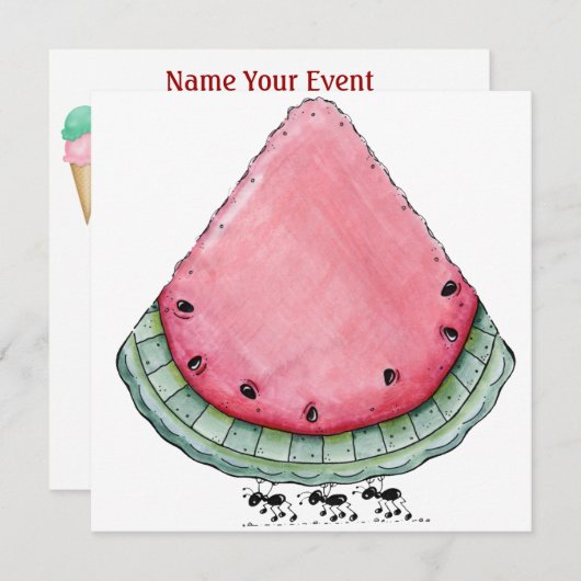 BBQ / Cookout / Picknick Uitnodiging door SRF (Voorkant / Achterkant)