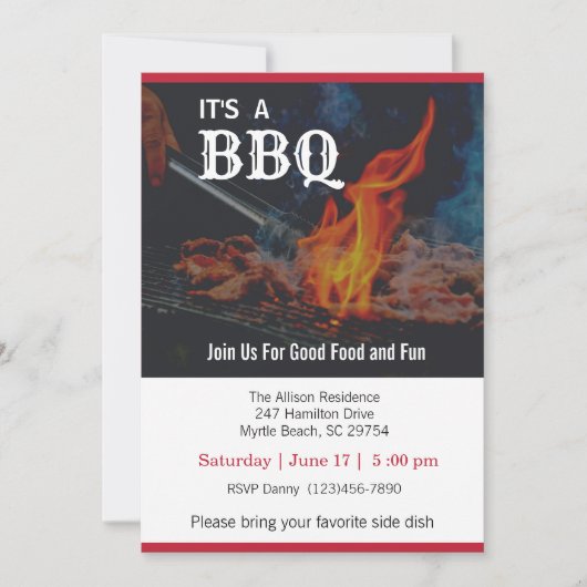 BBQ Cookout Picnic Kaart (Voorkant)