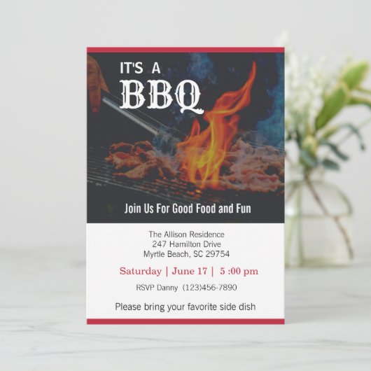 BBQ Cookout Picnic Kaart (Staand voorkant)