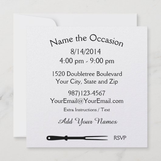 BBQ Cookout Pig Pickin' ! Save The Date (Achterkant)